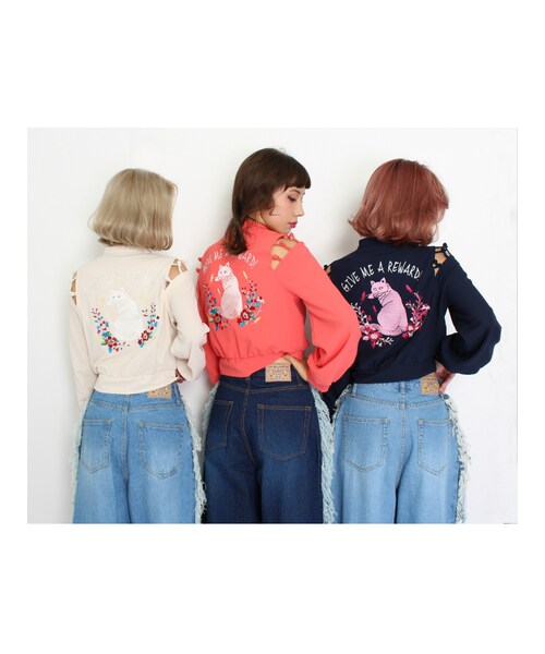 jouetie（ジュエティ）の「【仲里依紗コラボ】フリンジデニムパンツ（パンツ・レディース・アイスブルー/インディゴ）」の7枚目の写真