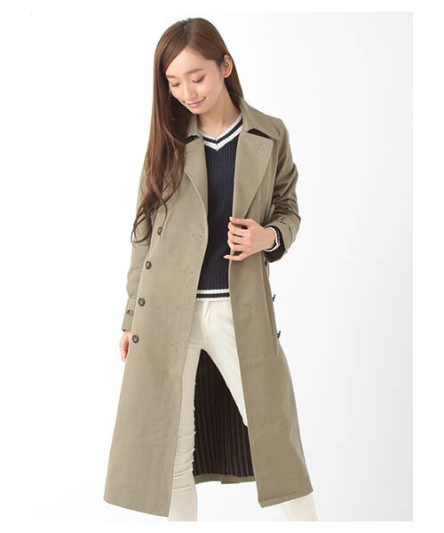 E hyphen world gallery（イーハイフンワールドギャラリー）の「ロングトレンチコート（ジャケット/アウター・ベージュ/カーキ/ネイビー）」の12枚目の写真