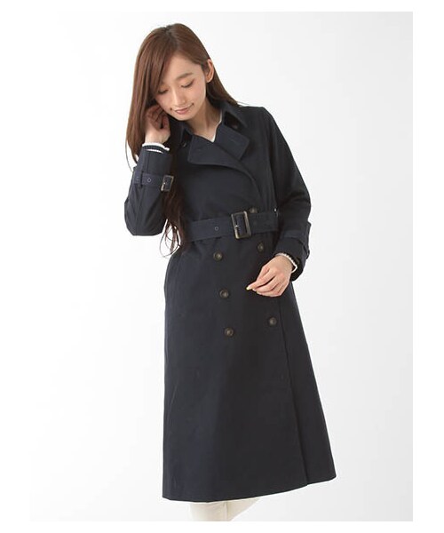 E hyphen world gallery（イーハイフンワールドギャラリー）の「ロングトレンチコート（ジャケット/アウター・ベージュ/カーキ/ネイビー）」の3枚目の写真