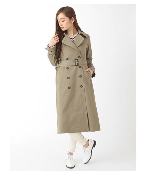 E hyphen world gallery（イーハイフンワールドギャラリー）の「ロングトレンチコート（ジャケット/アウター・ベージュ/カーキ/ネイビー）」の4枚目の写真