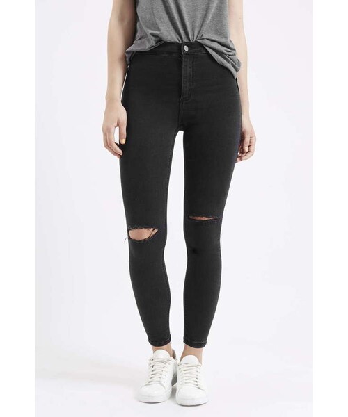 TOPSHOP（トップショップ）の「Petite moto ripped joni jeans（デニムパンツ・レディース・Black・W2428/W2528/W2628/W2828/W3028/W3228）」の5枚目の写真