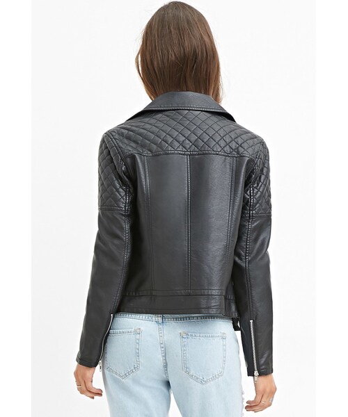 FOREVER 21(フォーエバー トゥエンティーワン)の「FOREVER 21 Quilted Faux Leather Jacket(ライダースジャケット・レディース・Black/Purple/Brown・Small/Medium/Large)」の13枚目の写真