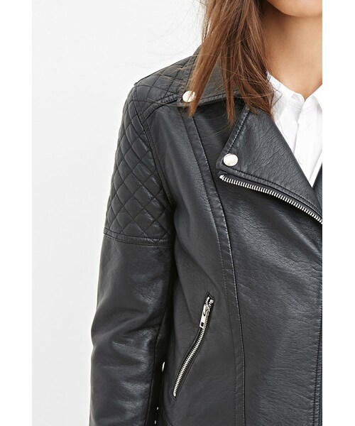 FOREVER 21(フォーエバー トゥエンティーワン)の「FOREVER 21 Quilted Faux Leather Jacket(ライダースジャケット・レディース・Black/Purple/Brown・Small/Medium/Large)」の17枚目の写真