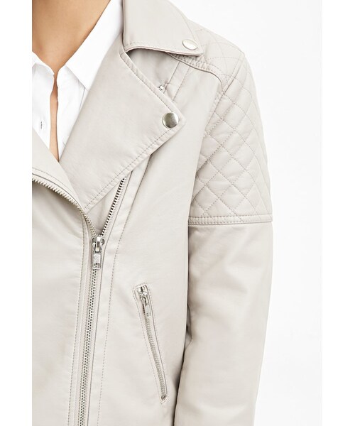 FOREVER 21(フォーエバー トゥエンティーワン)の「FOREVER 21 Quilted Faux Leather Jacket(ライダースジャケット・レディース・Black/Purple/Brown・Small/Medium/Large)」の8枚目の写真