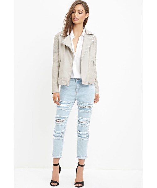 FOREVER 21(フォーエバー トゥエンティーワン)の「FOREVER 21 Quilted Faux Leather Jacket(ライダースジャケット・レディース・Black/Purple/Brown・Small/Medium/Large)」の16枚目の写真