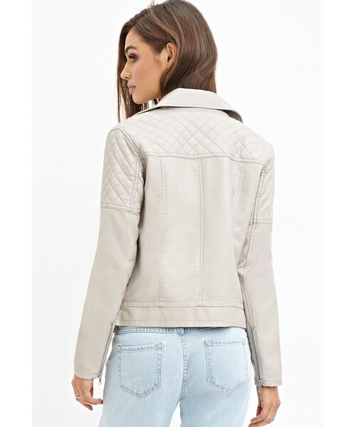 FOREVER 21(フォーエバー トゥエンティーワン)の「FOREVER 21 Quilted Faux Leather Jacket(ライダースジャケット・レディース・Black/Purple/Brown・Small/Medium/Large)」の18枚目の写真