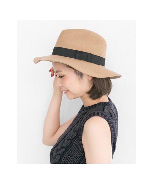 URBAN RESEARCH Sonny Label(アーバンリサーチサニーレーベル)の「幅広ウールハット(帽子・レディース・ライトグレー/グレー/ライトベージュ/ネイビー/ブラック・FREE)」の6枚目の写真