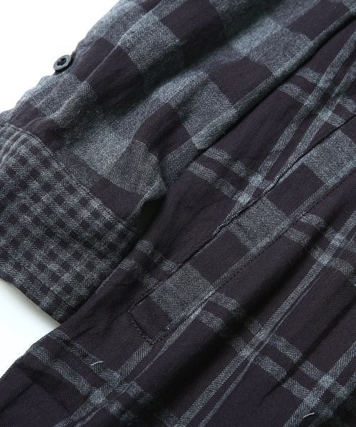 VIRGOwearworks（ヴァルゴウェアワークス）の「【ブラック＆完売サイズ再入荷決定！先行予約】【9月下旬入荷予定】Intersection check long shirts ロングチェックシャツ（トップス・メンズ・WHITE/BLACK/NAVY・2/3/4）」の9枚目の写真