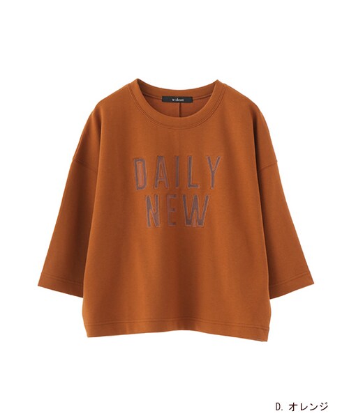 w closet（ダブルクローゼット）の「オーガンジーロゴ入りプルオーバー（トップス・レディース・オフホワイト/グレー/D.オレンジ/ブラック・FREE）」の4枚目の写真