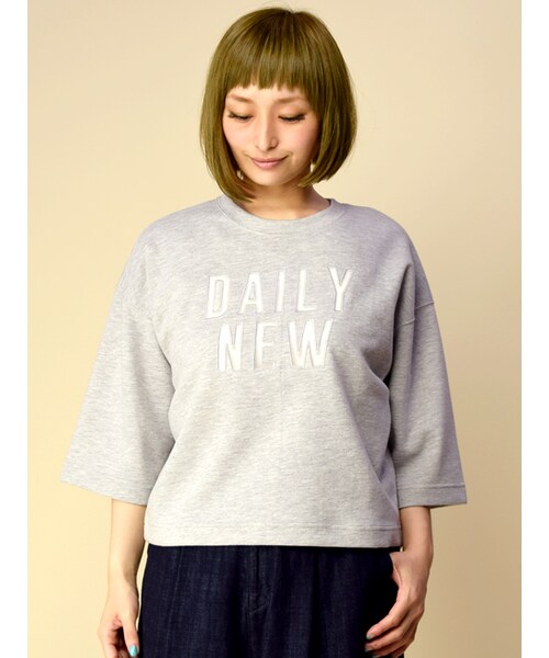 w closet（ダブルクローゼット）の「オーガンジーロゴ入りプルオーバー（トップス・レディース・オフホワイト/グレー/D.オレンジ/ブラック・FREE）」の5枚目の写真