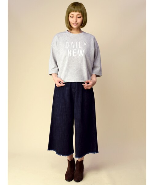 w closet（ダブルクローゼット）の「オーガンジーロゴ入りプルオーバー（トップス・レディース・オフホワイト/グレー/D.オレンジ/ブラック・FREE）」の13枚目の写真