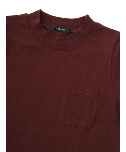 w closet（ダブルクローゼット）の「ハイネックポケ付きTシャツ（トップス・レディース・オフホワイト/キャメル/ブラウン/ブラック・FREE）」の8枚目の写真