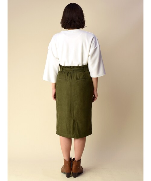 w closet（ダブルクローゼット）の「ベルト付きハイウエストタイトスカート（スカート・レディース・オレンジ/カーキ/ブラック・FREE）」の6枚目の写真