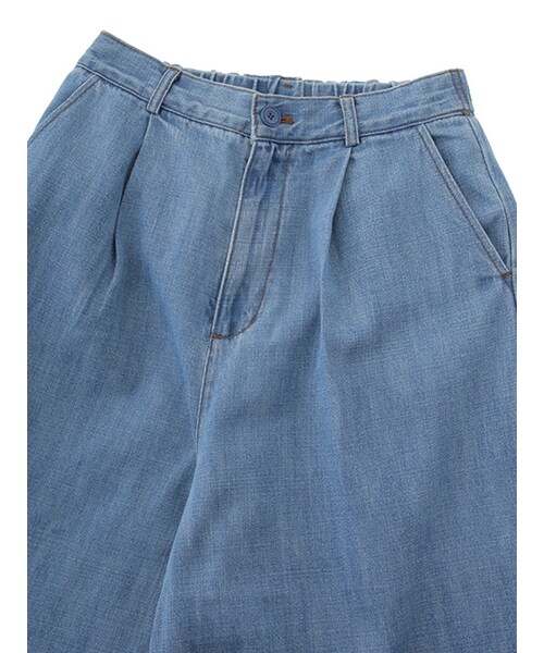 w closet（ダブルクローゼット）の「フリンジデニムガウチョパンツ（パンツ・レディース・ブルー/ネイビー・FREE）」の6枚目の写真