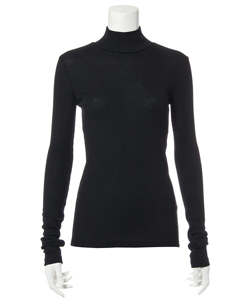 G.V.G.V.（ジーヴィージーヴィー）の「RIBBED WOOL JERSEY HIGH NECK TOP（トップス・レディース・GREY/BLACK/BGD/KHAKI・XS）」の2枚目の写真