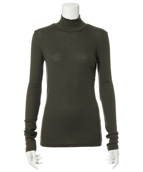 G.V.G.V.（ジーヴィージーヴィー）の「RIBBED WOOL JERSEY HIGH NECK TOP（トップス・レディース・GREY/BLACK/BGD/KHAKI・XS）」の3枚目の写真