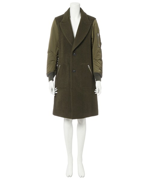 G.V.G.V.（ジーヴィージーヴィー）の「MA-1 SLEEVE COAT（ジャケット/アウター・レディース・KHAKI/BLACK・34/36）」の3枚目の写真