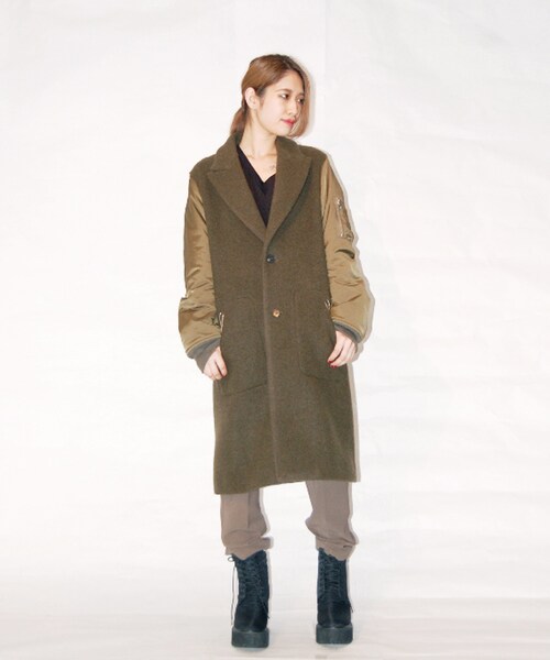 G.V.G.V.（ジーヴィージーヴィー）の「MA-1 SLEEVE COAT（ジャケット/アウター・レディース・KHAKI/BLACK・34/36）」の10枚目の写真