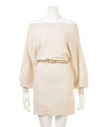 Snidel スナイデル の オフショルベルト付きニットワンピース ワンピース Wear