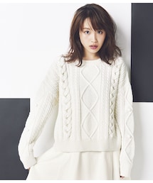 PEACH JOHN | ＬＯＶＥ＆ＰＥＡＣＨ／レースアップケーブルニット(トップス)