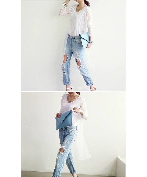 Aco Design(アコデザイン)の「シースルー カーディガン 夏/ロング カーディガン レディース シンプル 薄手 夏/シースルー カーディガン ロング 夏(カーディガン/ボレロ・レディース・ブラック・フリーサイズ 肩幅:40 バスト:90 袖丈:56 袖周り:28 総丈:100)」の4枚目の写真
