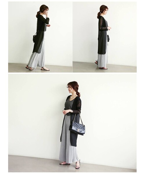 Aco Design（アコデザイン）の「ワイドパンツ レディース 大きいサイズ/ガウチョパンツ ナチュラル/きれいめ ガウチョパンツ ロング/ウエストゴム パンツ（その他パンツ・レディース・グレー・フリーサイズ　ウエスト:66~　ヒップ:120　股上:37　太腿:72　裾幅:78　総丈:88）」の6枚目の写真