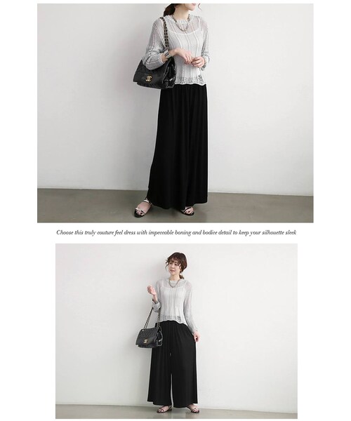Aco Design（アコデザイン）の「ワイドパンツ レディース 大きいサイズ/ガウチョパンツ ナチュラル/きれいめ ガウチョパンツ ロング/ウエストゴム パンツ（その他パンツ・レディース・グレー・フリーサイズ　ウエスト:66~　ヒップ:120　股上:37　太腿:72　裾幅:78　総丈:88）」の9枚目の写真