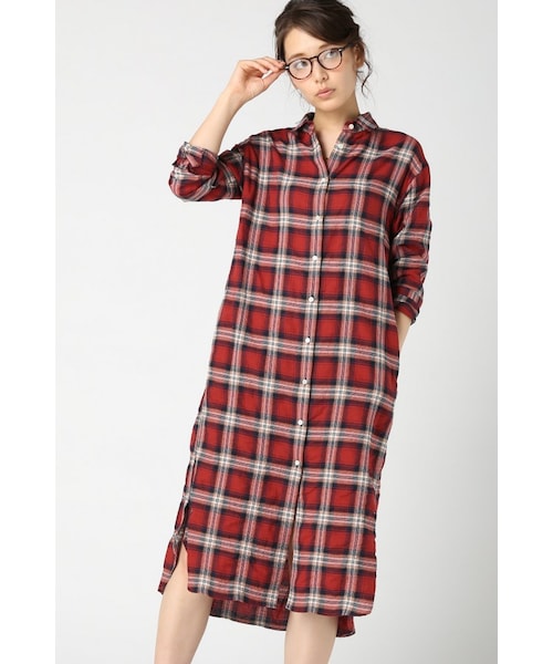 IENA（イエナ）の「チェック ロングシャツ ワンピース（）」 - WEAR