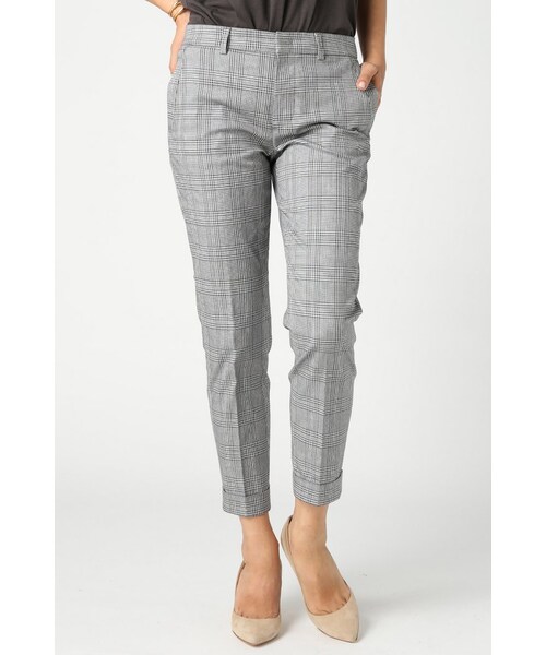 Spick & Span（スピックアンドスパン）の「グレンチェックST スソW（パンツ・レディース・グレー/グレーB・34/36/38/40）」の2枚目の写真