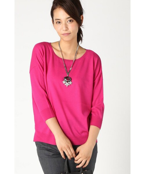 Spick & Span（スピックアンドスパン）の「ITALY WOOL 16Gテンジク プルオーバー（トップス・レディース・ブラック/グレーA/ホワイト/ピンク・フリー）」の4枚目の写真