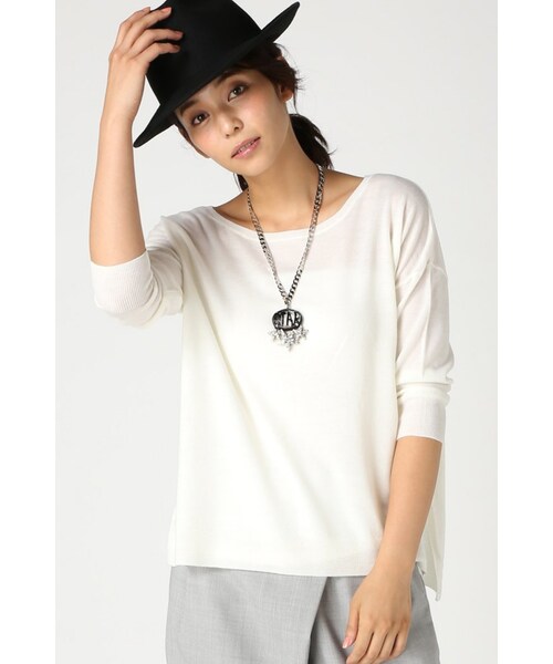 Spick & Span（スピックアンドスパン）の「ITALY WOOL 16Gテンジク プルオーバー（トップス・レディース・ブラック/グレーA/ホワイト/ピンク・フリー）」の2枚目の写真