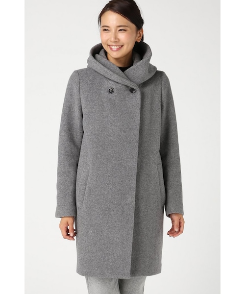 JOURNAL STANDARD（ジャーナルスタンダード）の「《予約》ダブルモッサー2WAYフード ロングコート◆（ジャケット/アウター・レディース・ブラック/グレー/ナチュラル/キャメル・S/M）」の19枚目の写真