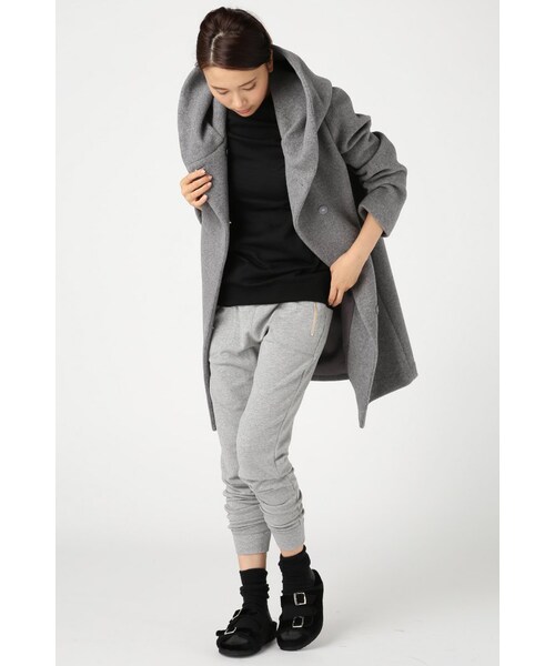 JOURNAL STANDARD（ジャーナルスタンダード）の「《予約》ダブルモッサー2WAYフード ロングコート◆（ジャケット/アウター・レディース・ブラック/グレー/ナチュラル/キャメル・S/M）」の13枚目の写真