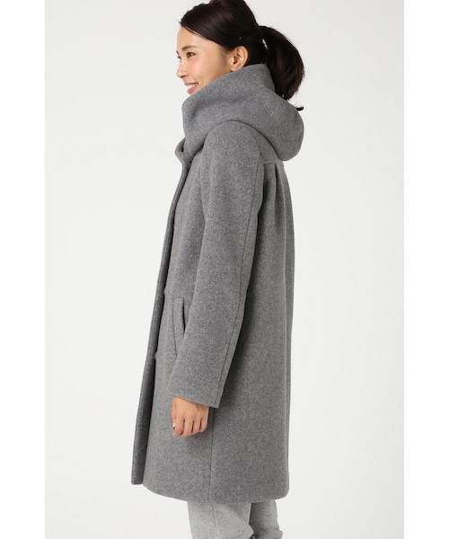 JOURNAL STANDARD（ジャーナルスタンダード）の「《予約》ダブルモッサー2WAYフード ロングコート◆（ジャケット/アウター・レディース・ブラック/グレー/ナチュラル/キャメル・S/M）」の20枚目の写真