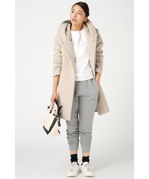 JOURNAL STANDARD（ジャーナルスタンダード）の「《予約》ダブルモッサー2WAYフード ロングコート◆（ジャケット/アウター・レディース・ブラック/グレー/ナチュラル/キャメル・S/M）」の17枚目の写真