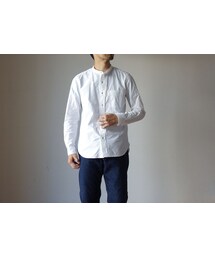MANUAL ALPHABET | 【完売御礼】Manual alphabet マニュアルアルファベット MA-S-286 タイプライターバンドカラーシャツ WHT ホワイト(シャツ/ブラウス)