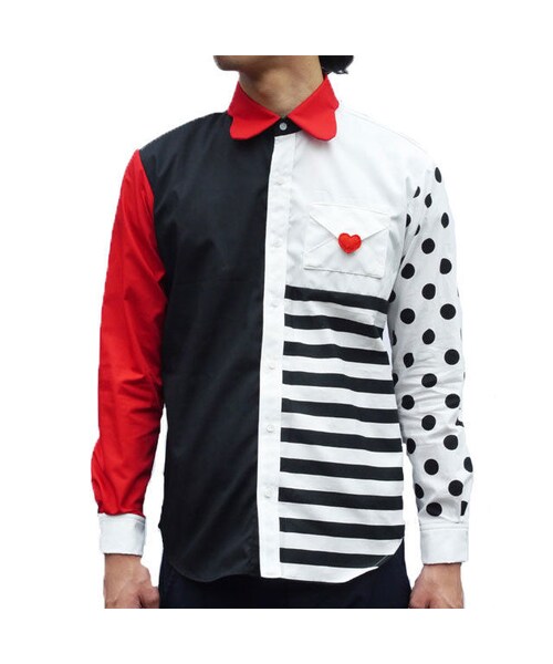 NIRAME.CO（ニラメッコ）の「ラブレターしゃつ　白×黒×赤（シャツ/ブラウス・メンズ・その他）」の3枚目の写真