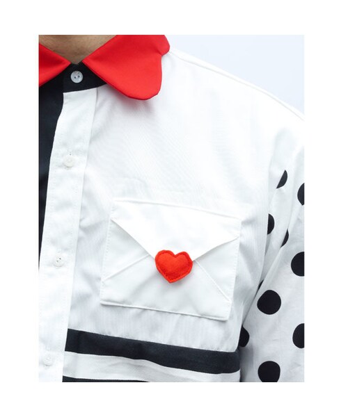 NIRAME.CO（ニラメッコ）の「ラブレターしゃつ　白×黒×赤（シャツ/ブラウス・メンズ・その他）」の6枚目の写真