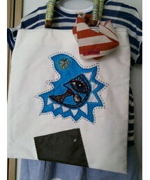 ハンドメイド手刺繍バッグ Yahoo!オークション - ハンドメイド 手刺繍 フラワー トート