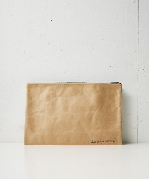 MATATABI（マタタビ）の「MATATABI ペーパークラッチバッグ（クラッチバッグ・メンズ・ベージュ・FREE）」の2枚目の写真