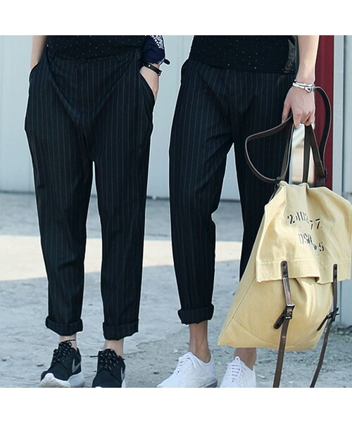 STORES.jp(ストアーズドットジェーピー)の「ペグトップパンツ★ユニセックス★ストライプ×ネオモード★【送料無料】(スラックス・メンズ・その他)」の7枚目の写真