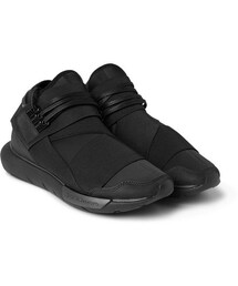 Y-3 | Y-3 Qasa Leather-Trimmed Neoprene High-Top Sneakers(スニーカー)