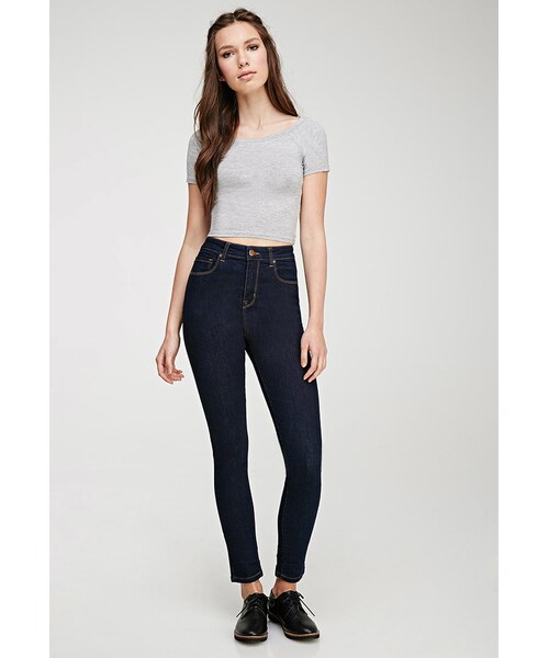 FOREVER 21（フォーエバー トゥエンティーワン）の「FOREVER 21 High-Waisted Skinny Jeans（デニムパンツ・レディース・Blue・27/28）」の1枚目の写真