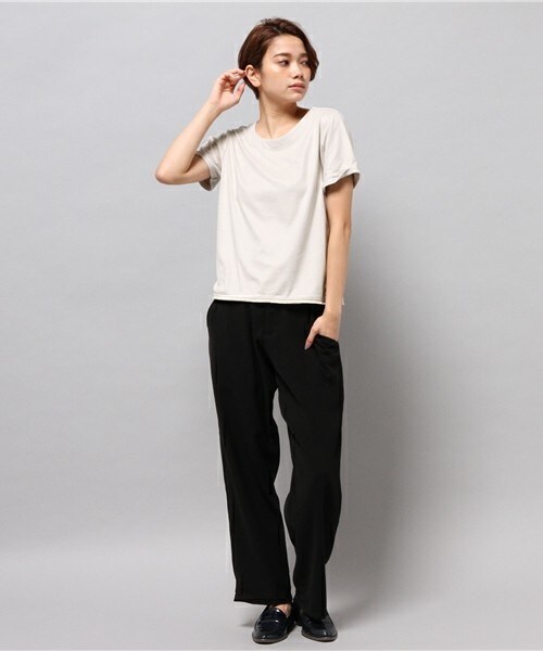 FREDY&GLOSTER(フレディアンドグロスター)の「ビーガンスエードプルオーバー(Tシャツ/カットソー・レディース・キナリ/キャメル・38)」の8枚目の写真