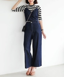 DHOLIC | ディープブルーデニムビスチェ+ワイドパンツセットアップ(つなぎ/オールインワン)