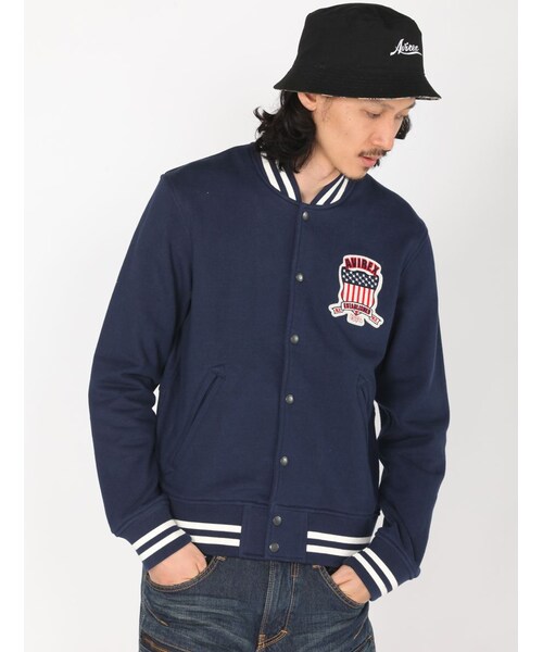 AVIREX（アヴィレックス）の「AVIREX/avirex/アヴィレックス/ SIGNATURE VARSITY SWEAT JACKET/ シグネチャー ヴァーシティー スウェット ジャケット（ジャケット/アウター・メンズ・OFF/WHITE/BLACK/NAVY・M/L/XL/XXL）」の15枚目の写真