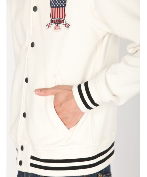 AVIREX（アヴィレックス）の「AVIREX/avirex/アヴィレックス/ SIGNATURE VARSITY SWEAT JACKET/ シグネチャー ヴァーシティー スウェット ジャケット（ジャケット/アウター・メンズ・OFF/WHITE/BLACK/NAVY・M/L/XL/XXL）」の5枚目の写真