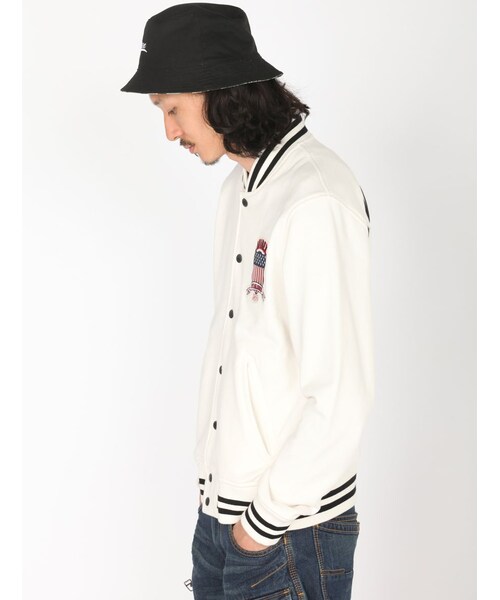 AVIREX（アヴィレックス）の「AVIREX/avirex/アヴィレックス/ SIGNATURE VARSITY SWEAT JACKET/ シグネチャー ヴァーシティー スウェット ジャケット（ジャケット/アウター・メンズ・OFF/WHITE/BLACK/NAVY・M/L/XL/XXL）」の2枚目の写真