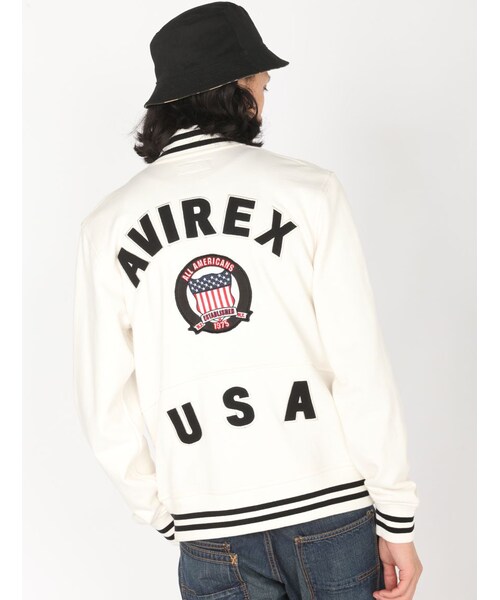 AVIREX（アヴィレックス）の「AVIREX/avirex/アヴィレックス/ SIGNATURE VARSITY SWEAT JACKET/ シグネチャー ヴァーシティー スウェット ジャケット（ジャケット/アウター・メンズ・OFF/WHITE/BLACK/NAVY・M/L/XL/XXL）」の3枚目の写真