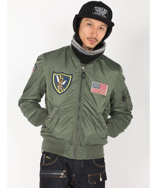 AVIREX(アヴィレックス)の「AVIREX/avirex/アヴィレックス/ FLYNG TIGER MA-1 / フライングタイガーMA-1(ジャケット/アウター・メンズ・BLACK/SAGE・M/L/XL/XXL)」の11枚目の写真